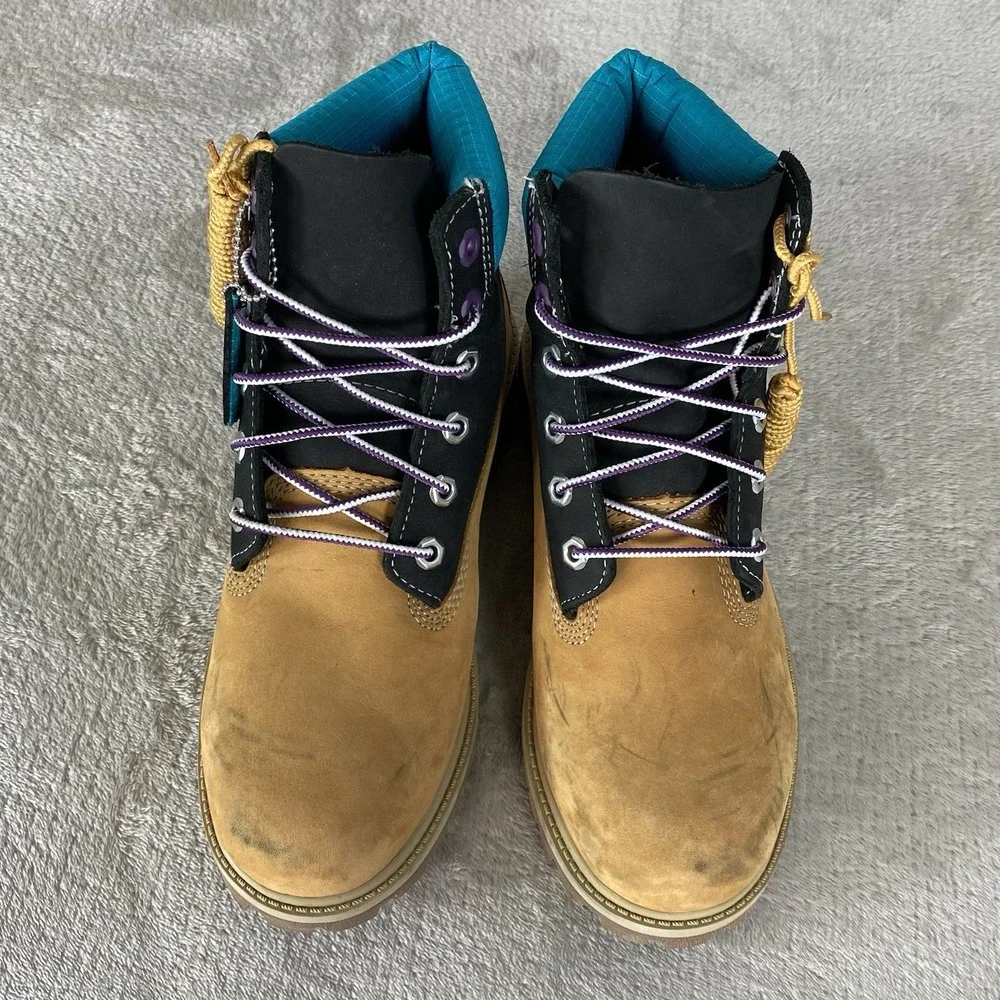 Timberland 6 inch Premium Kids Boots Size 5.5 Wheat Nubuck Waterproof NEW
